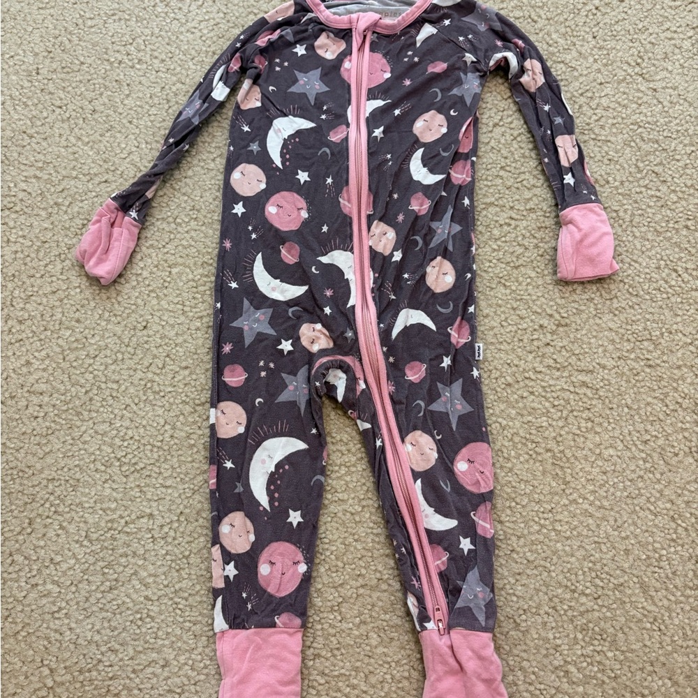 Little Sleepies Pink to the Moon and Back Zippy